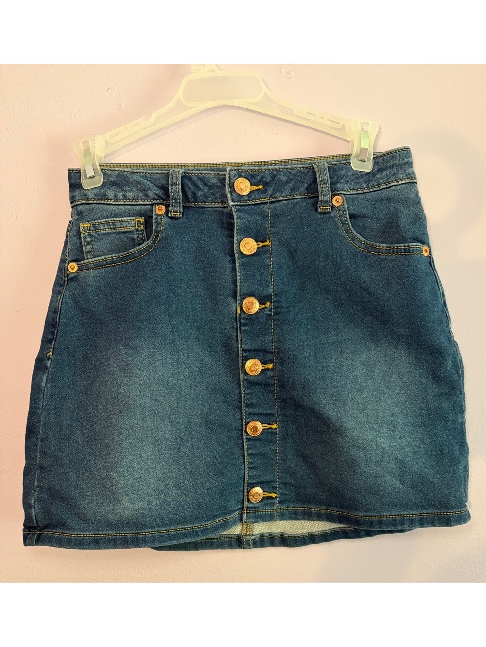 Cat & Jack Ultimate Stretch Denim Button-Front Skirt Size L 10/12